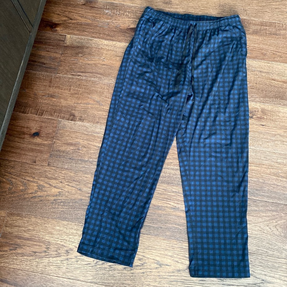 Nautica Black and Navy Plaid Pajama Pants - Size L